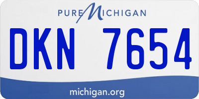 MI license plate DKN7654