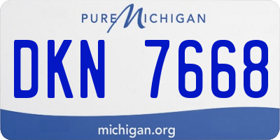 MI license plate DKN7668