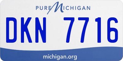 MI license plate DKN7716