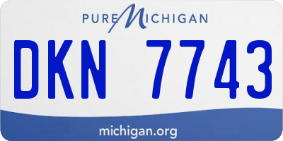 MI license plate DKN7743