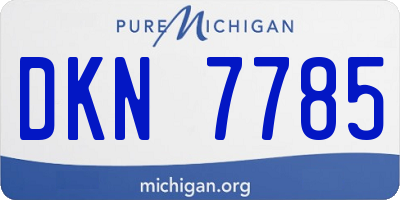 MI license plate DKN7785