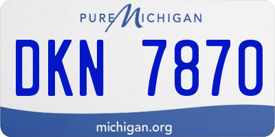 MI license plate DKN7870