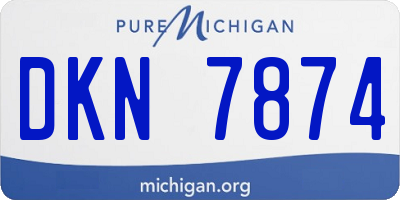 MI license plate DKN7874