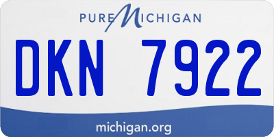 MI license plate DKN7922