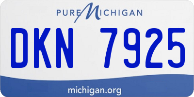 MI license plate DKN7925