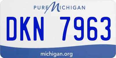 MI license plate DKN7963