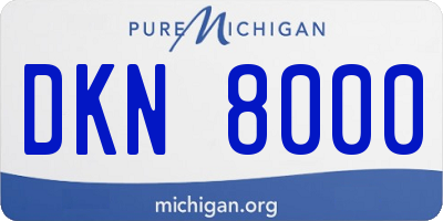 MI license plate DKN8000