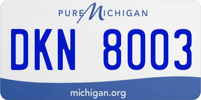 MI license plate DKN8003