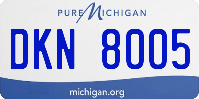 MI license plate DKN8005