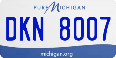 MI license plate DKN8007