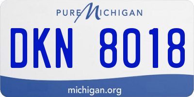 MI license plate DKN8018