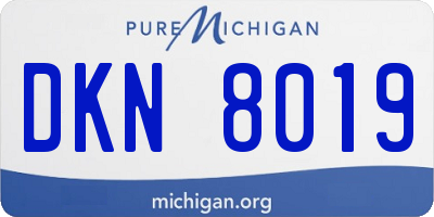MI license plate DKN8019