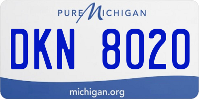 MI license plate DKN8020