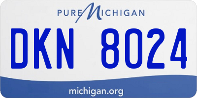 MI license plate DKN8024
