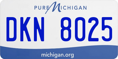 MI license plate DKN8025