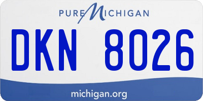 MI license plate DKN8026