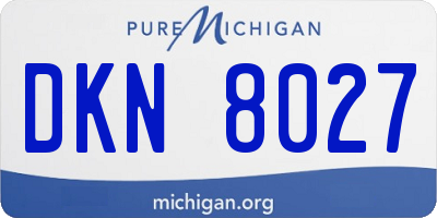 MI license plate DKN8027