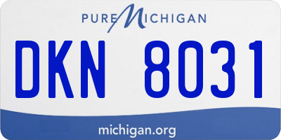 MI license plate DKN8031