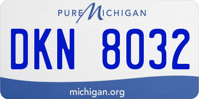 MI license plate DKN8032