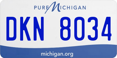 MI license plate DKN8034