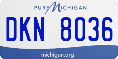 MI license plate DKN8036