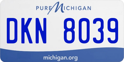 MI license plate DKN8039
