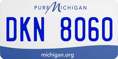 MI license plate DKN8060