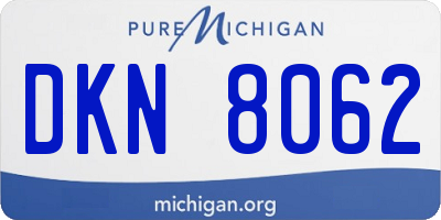 MI license plate DKN8062