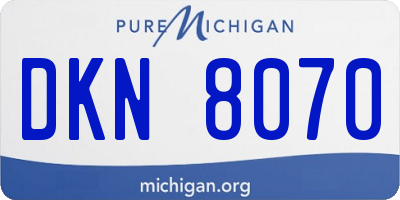 MI license plate DKN8070