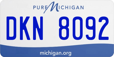 MI license plate DKN8092