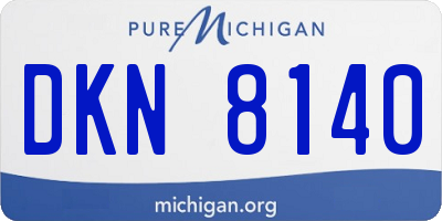 MI license plate DKN8140