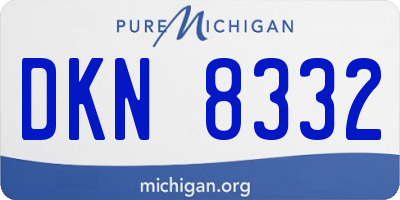 MI license plate DKN8332