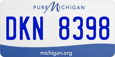 MI license plate DKN8398