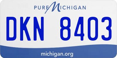 MI license plate DKN8403