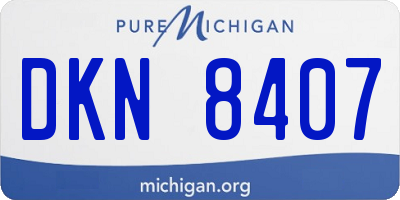 MI license plate DKN8407
