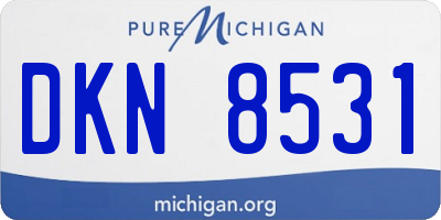 MI license plate DKN8531
