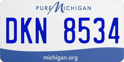 MI license plate DKN8534