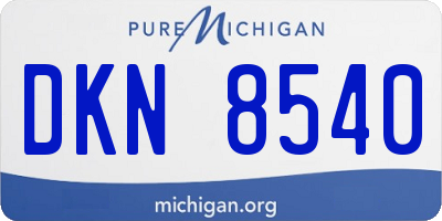 MI license plate DKN8540