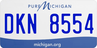 MI license plate DKN8554