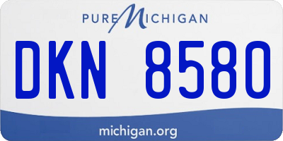 MI license plate DKN8580