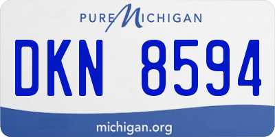 MI license plate DKN8594