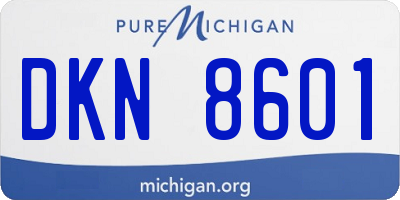 MI license plate DKN8601