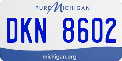 MI license plate DKN8602
