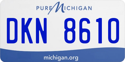 MI license plate DKN8610