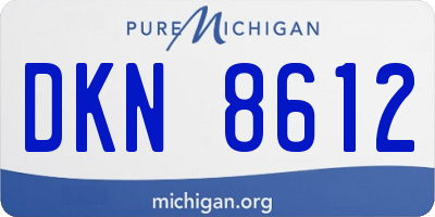 MI license plate DKN8612