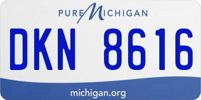 MI license plate DKN8616