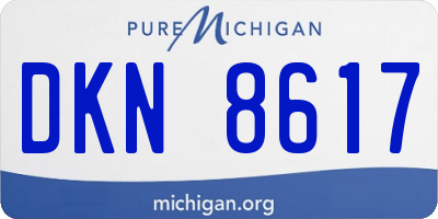 MI license plate DKN8617