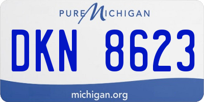 MI license plate DKN8623