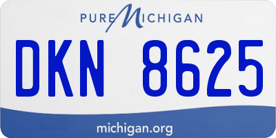 MI license plate DKN8625