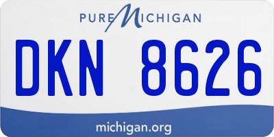 MI license plate DKN8626